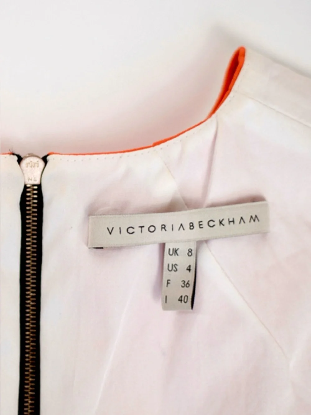 Victoria Beckham Orange Silk Wool Fit & Flare Mini Dress US 4 $980 - Picture 5 of 6